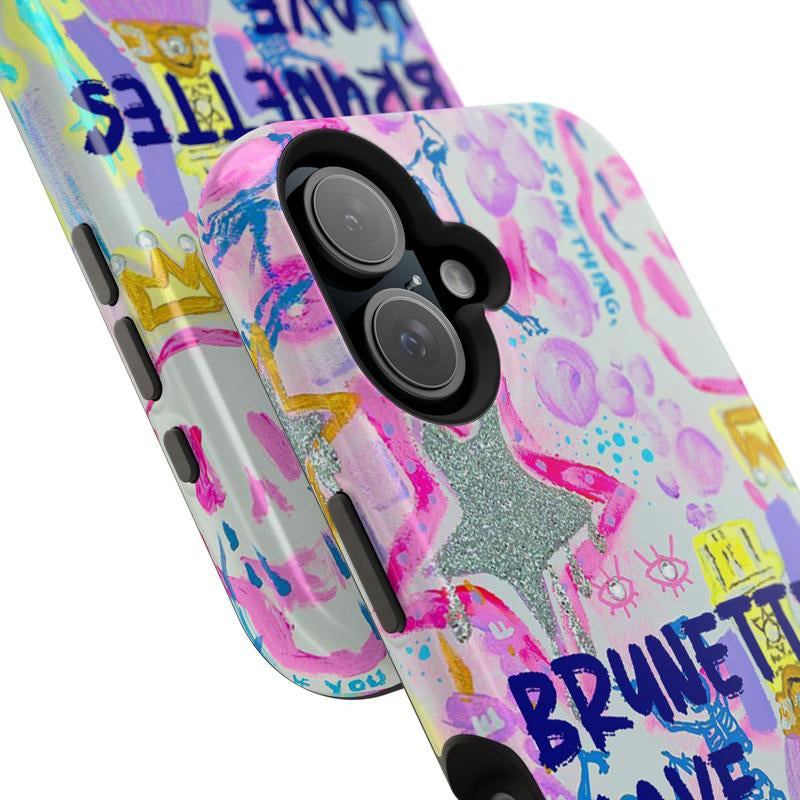 Glittercutie Magnetic Phone Case Brunettes Have More Fun Phone Case Make It Fun Pink Preppy Collage Preppy Colorful School Girl Phone Cases Magnetic Tough Cases Compatible with Magsafe Phone Case Phone Cover Hard Cases Phone Cases Tough 2-Piece Phone Case