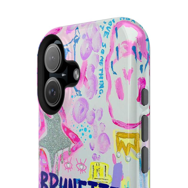 Glittercutie Magnetic Phone Case Brunettes Have More Fun Phone Case Make It Fun Pink Preppy Collage Preppy Colorful School Girl Phone Cases Magnetic Tough Cases Compatible with Magsafe Phone Case Phone Cover Hard Cases Phone Cases Tough 2-Piece Phone Case