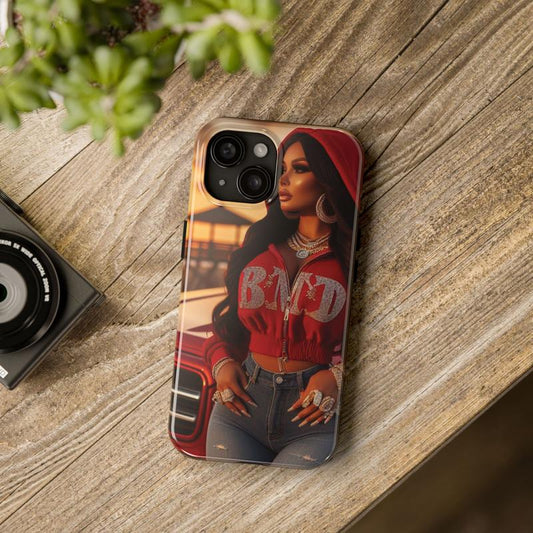 B.M.D Sunset Beach Tough Phone Cases - Red, Protective Phone Covers, Beach Lovers Gift, Phone Accessories, Coastal Decor, Sunset Phone Case