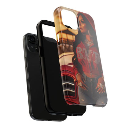 B.M.D Sunset Beach Tough Phone Cases - Red, Protective Phone Covers, Beach Lovers Gift, Phone Accessories, Coastal Decor, Sunset Phone Case