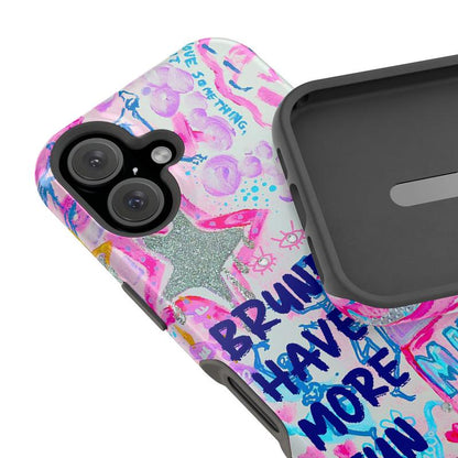 Glittercutie Magnetic Phone Case Brunettes Have More Fun Phone Case Make It Fun Pink Preppy Collage Preppy Colorful School Girl Phone Cases Magnetic Tough Cases Compatible with Magsafe Phone Case Phone Cover Hard Cases Phone Cases Tough 2-Piece Phone Case